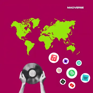 Artist reviewing streaming analytics and royalty dashboard on laptop