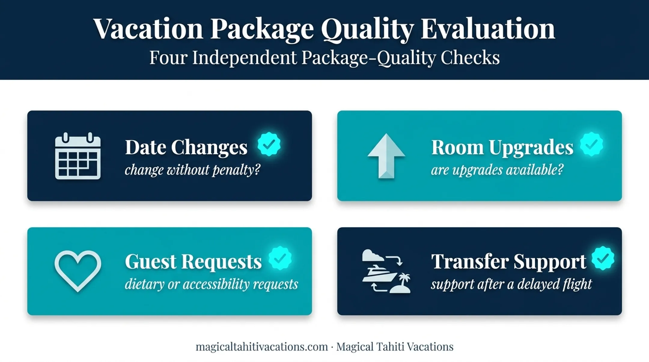 Bora Bora honeymoon package flexibility evaluation checklist