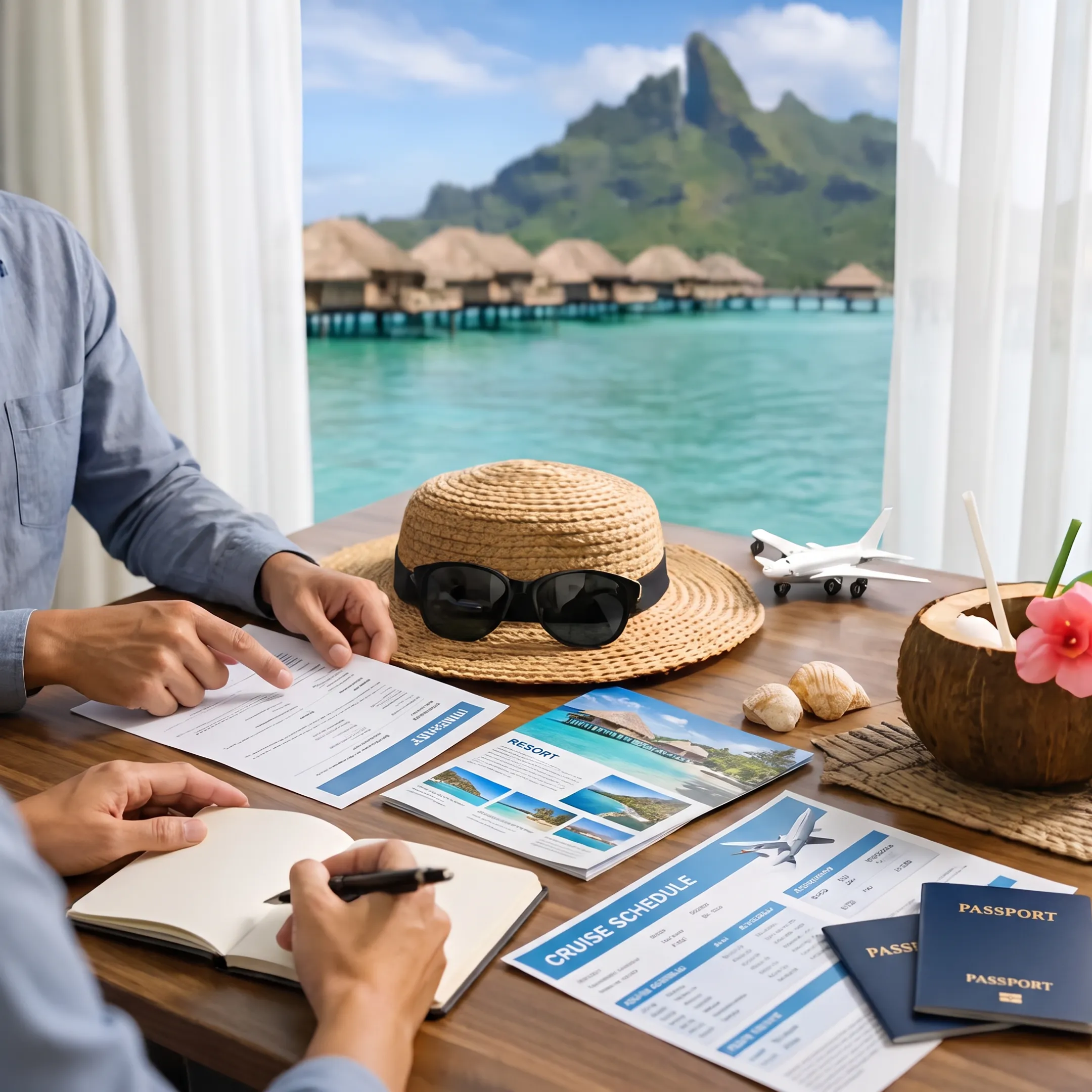 Travel specialist planning a French Polynesia vacation itinerary