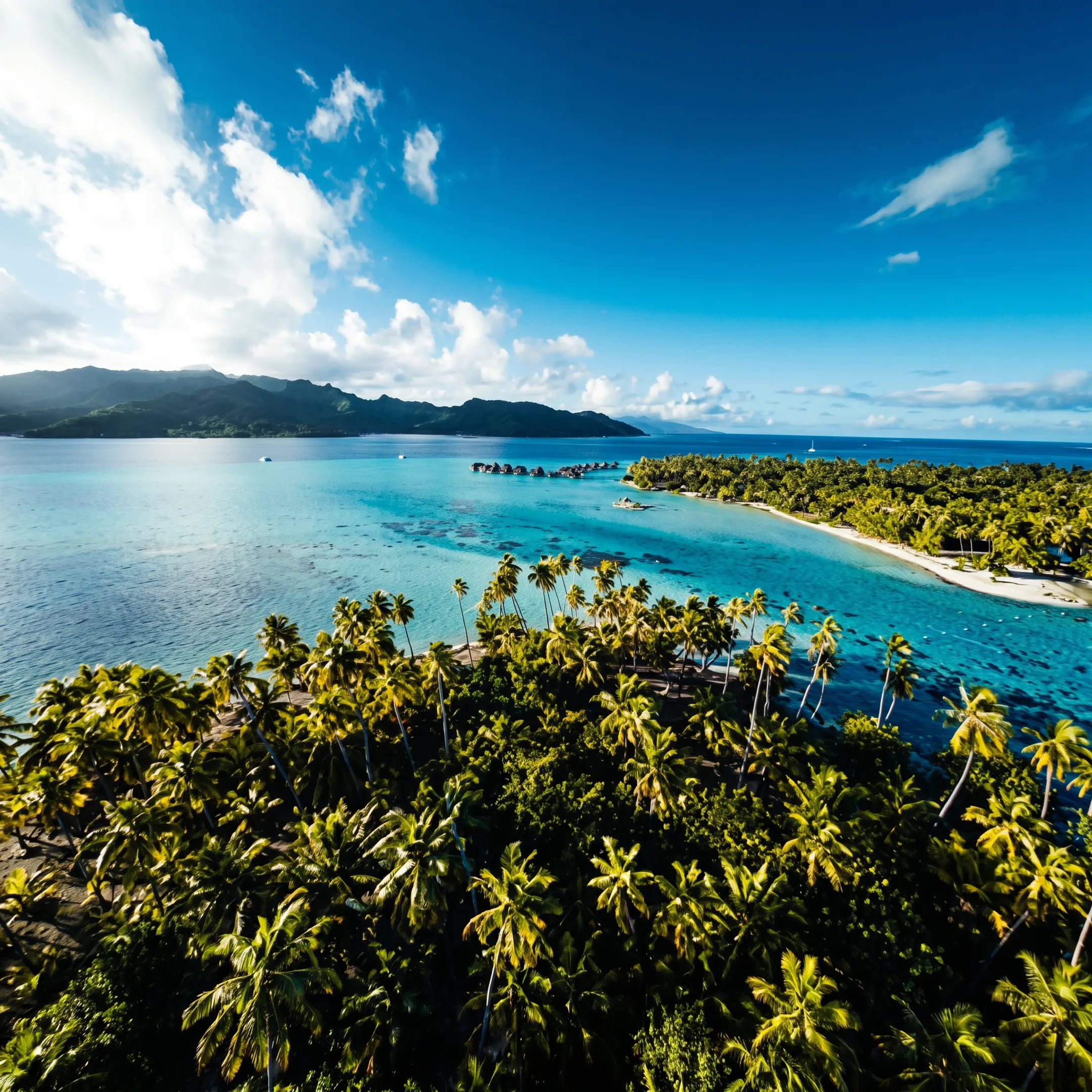 Te Moana Tahiti Resort beside a turquoise lagoon in Punaauia