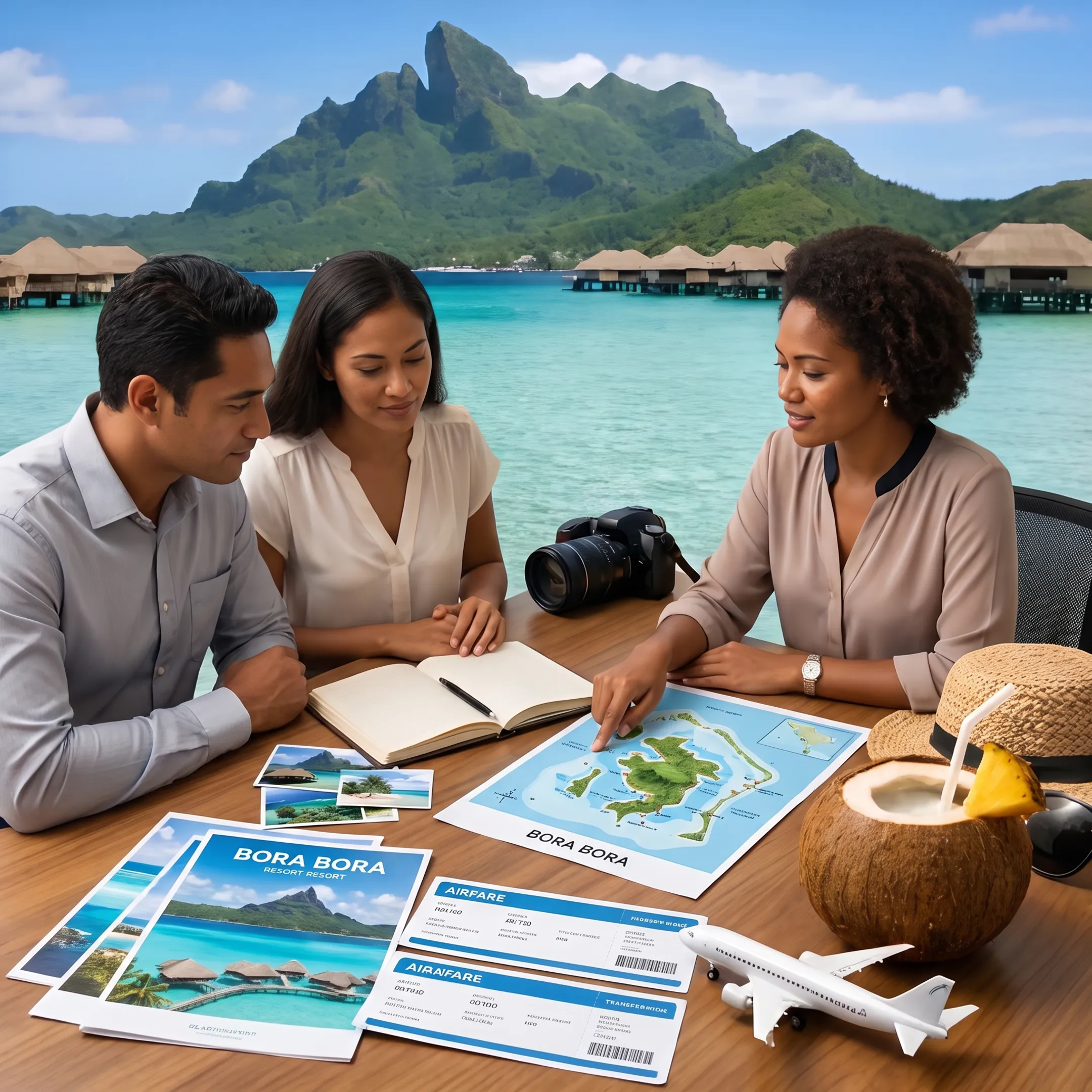 Travel advisor planning a Bora Bora vacation package