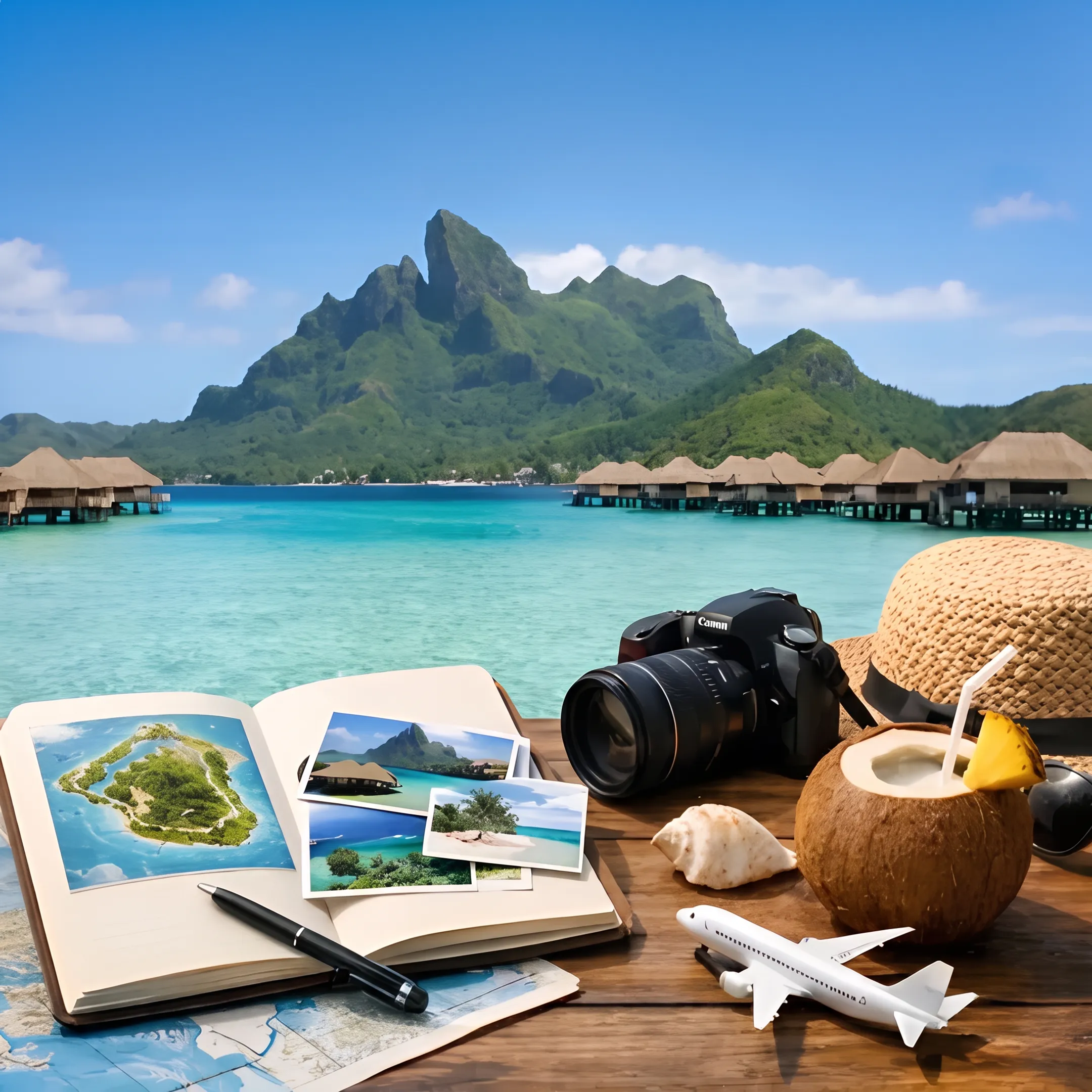 Travel advisor reviewing a customized Tahiti vacation itinerary with a traveler