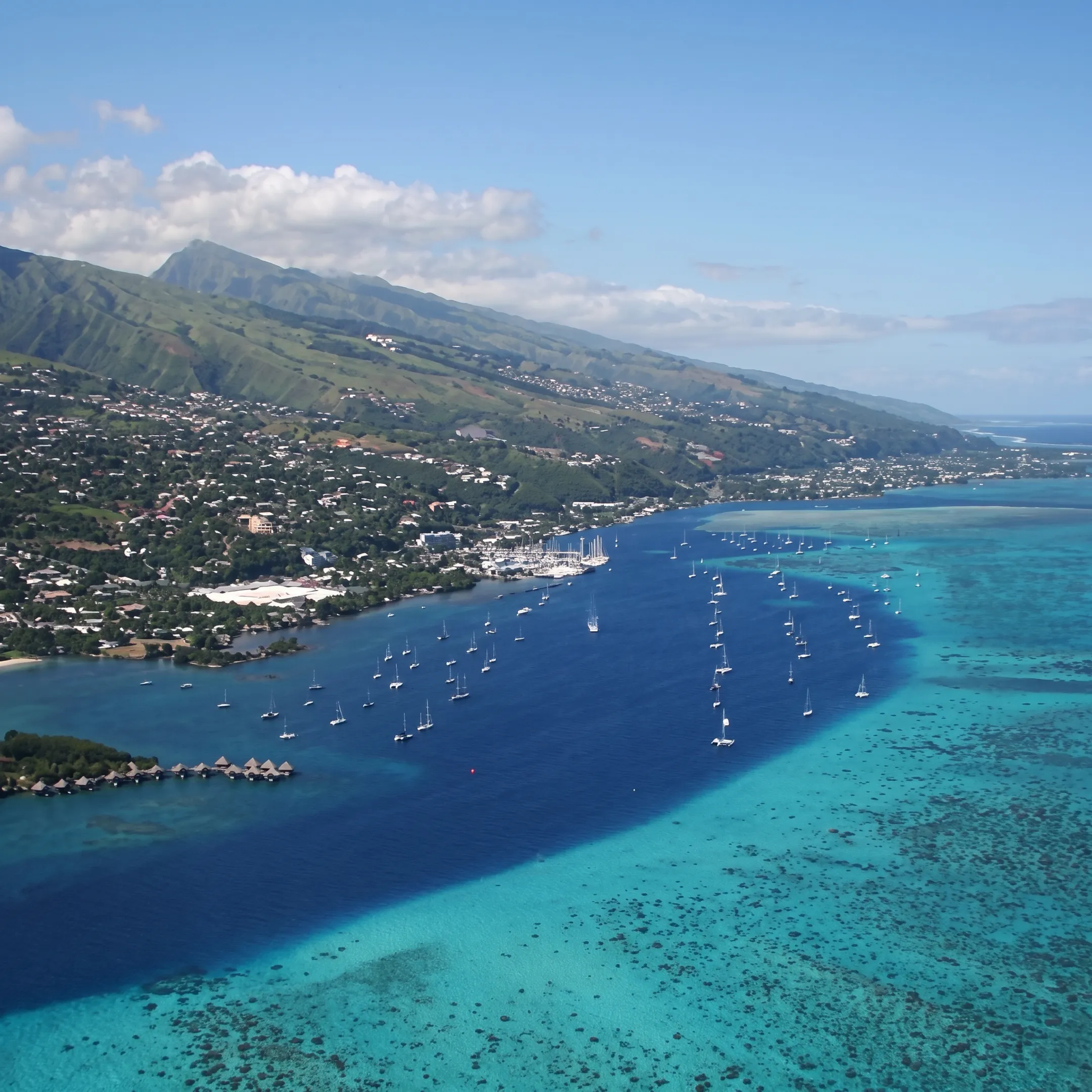 Travel advisor planning a Bora Bora holiday beside island destination materials