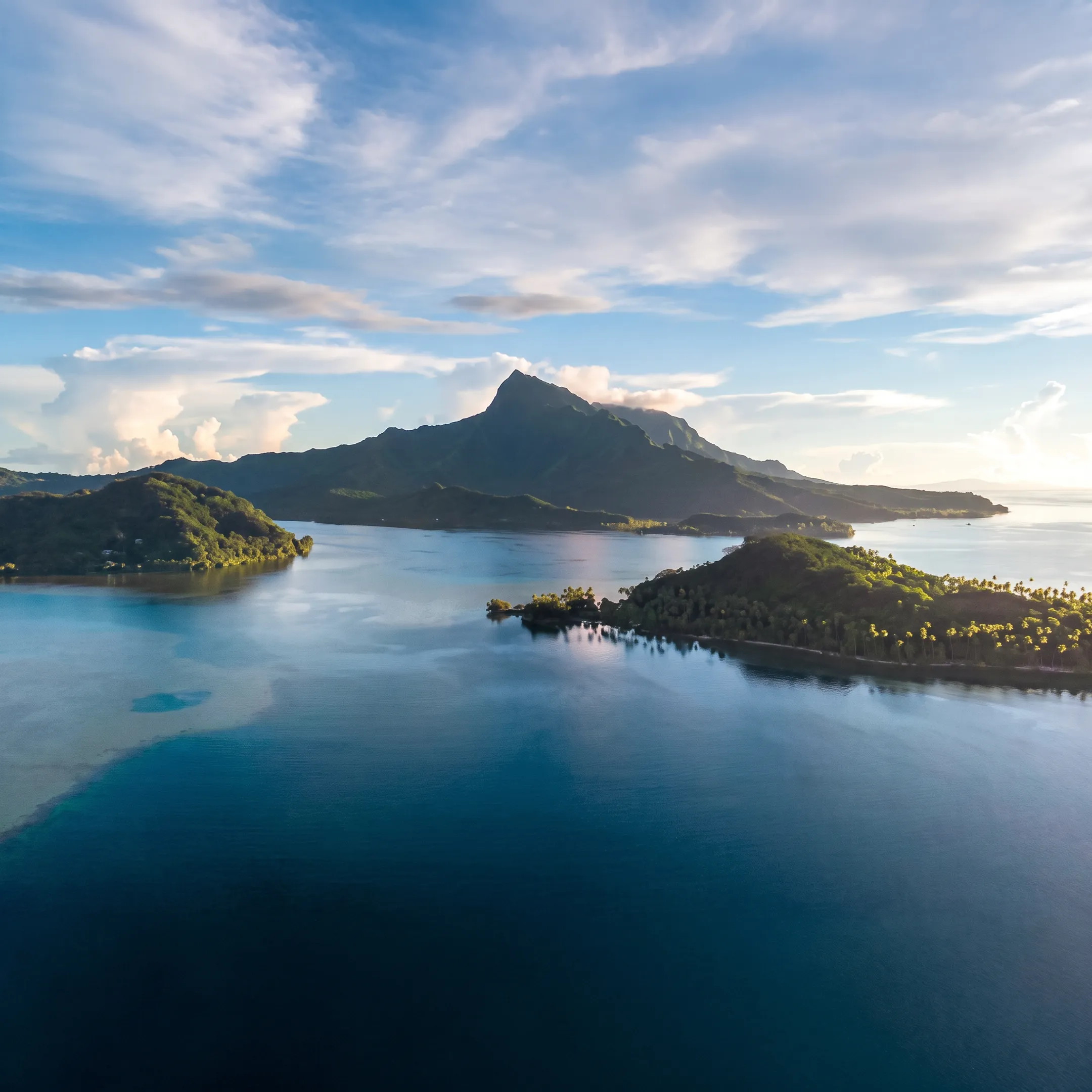 Traveler enjoying a scenic Maupiti lagoon view during a French Polynesia island trip