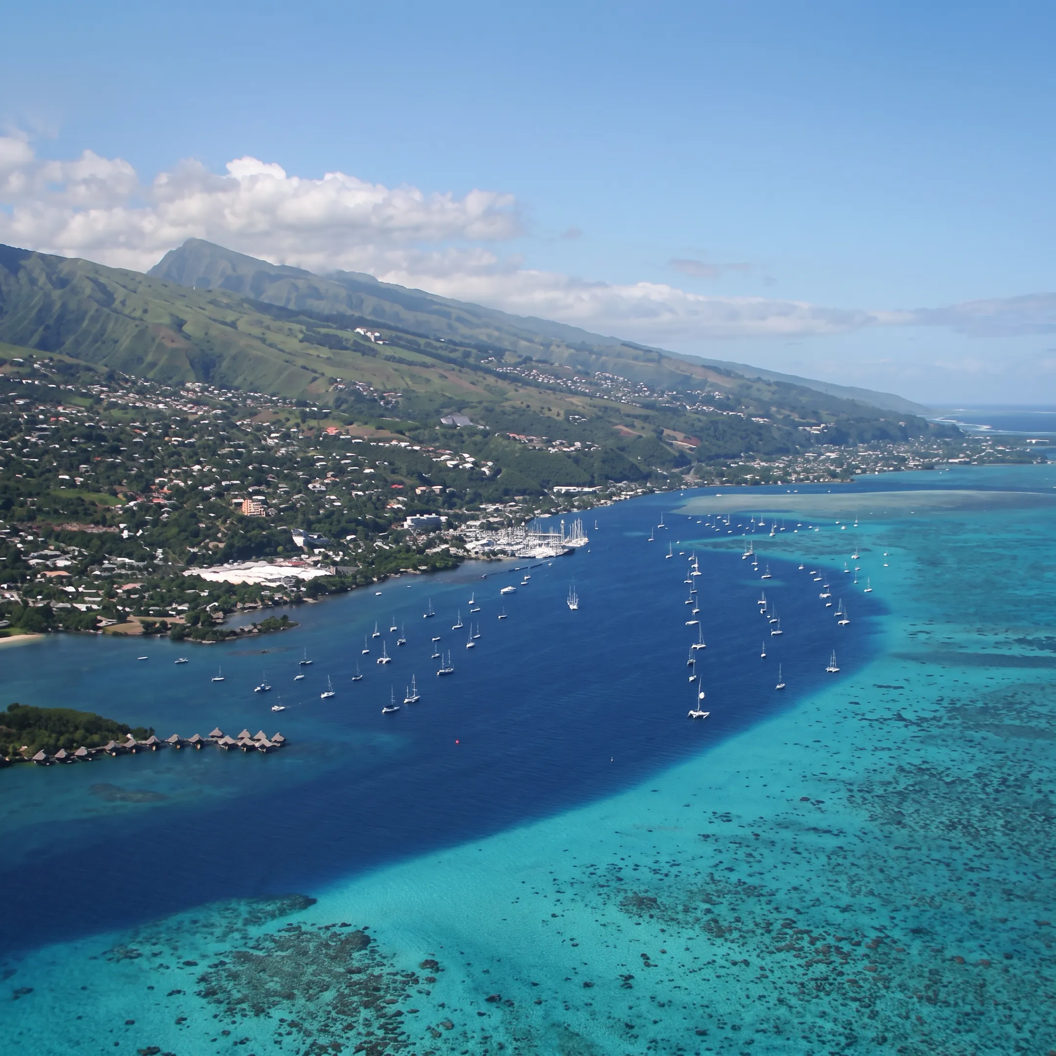Travel advisor planning Bora Bora vacation with flight and resort documents
