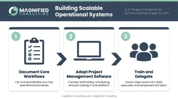 Three-step operational systems documentation process for scaling construction firms