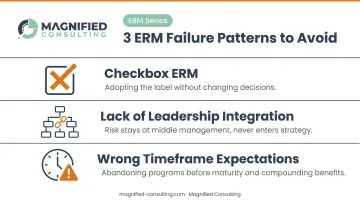 Three common ERM failure pitfalls checklist warning businesses against checkbox compliance