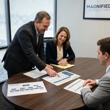 Consultants reviewing a succession planning roadmap
