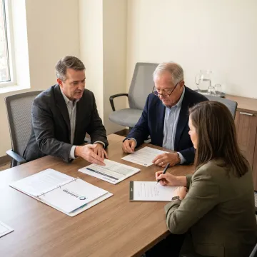 Consultants reviewing a family business succession plan