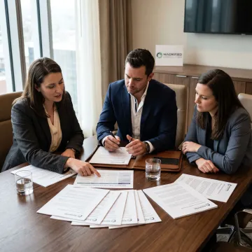 Consultants reviewing a business continuity plan