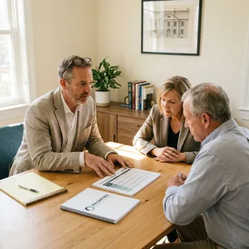 Consultant guiding a family business succession roadmap