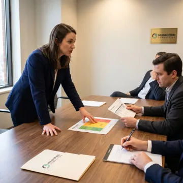 Consultants reviewing operational risk strategy