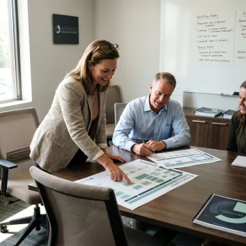 Consultants reviewing manufacturing operations plan