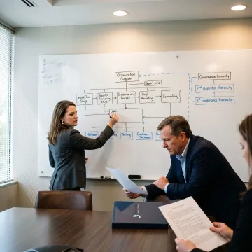 Consultants mapping an operating model with business leaders