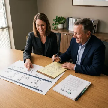 Consultants mapping a business exit strategy