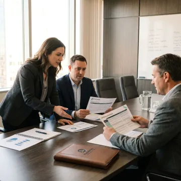 Business advisors reviewing exit planning roadmap