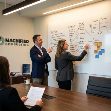 Consultants analyzing competitor research