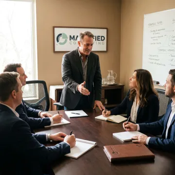 Executive coaching session in Atlanta office