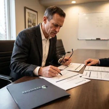 Fractional CFO reviewing financial model