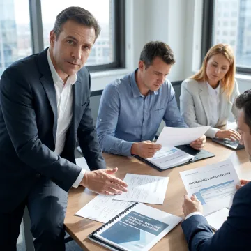 Executive coaching session with business leaders