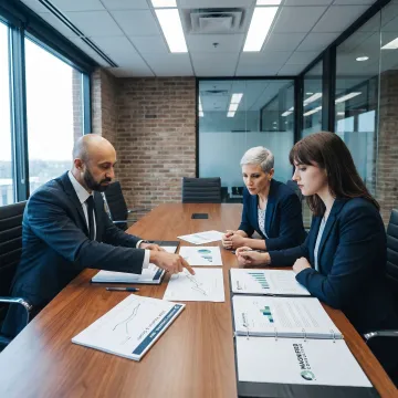 Business valuation consultation with financial reports