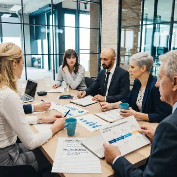 Consultants reviewing a family business strategy roadmap