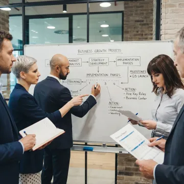 Consultants creating a business growth roadmap