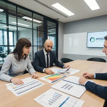 Consultants reviewing business risk controls