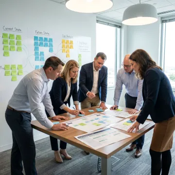 Consultants facilitating a change management workshop