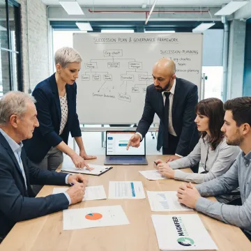 Consultants guiding family business governance planning