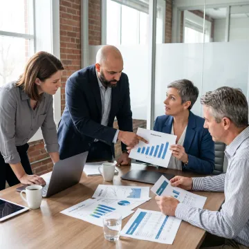 Startup consultants reviewing growth strategy