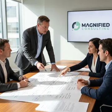 Business consultants leading a leadership development workshop