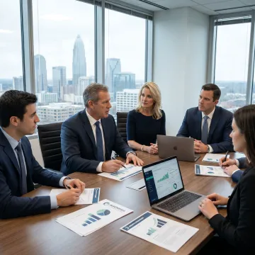 Business consultants meeting with Charlotte business owners