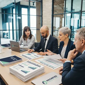 Advisors reviewing succession planning documents