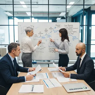 Consultants creating a strategic roadmap