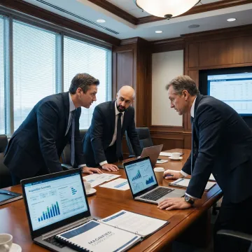 Consultants reviewing M&A diligence and integration plans