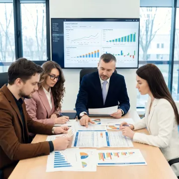Business advisors reviewing cash flow reports