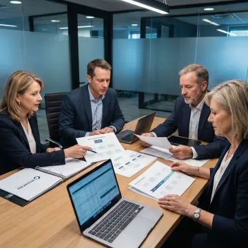 Consultants reviewing a family business succession plan