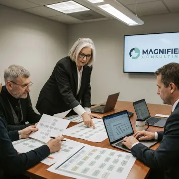 Consultants mapping business transformation process