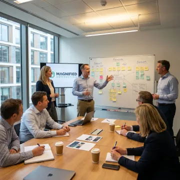 Consultants guiding a leadership strategy session