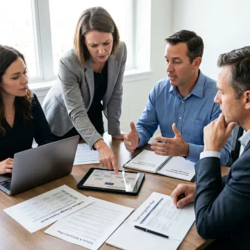 Business leaders planning culture change with consultants