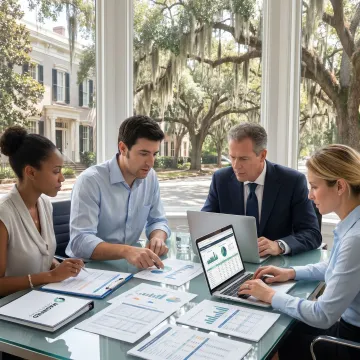 Consultants leading a business strategy workshop