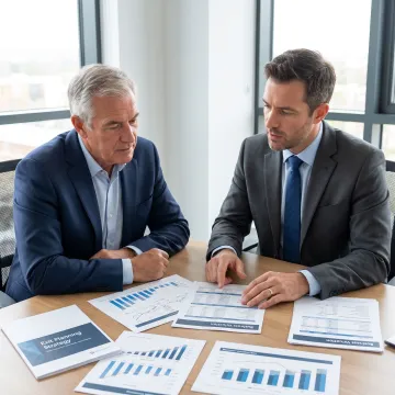 Retiring business owner meeting with financial advisor