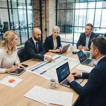 Executives planning a digital transformation roadmap