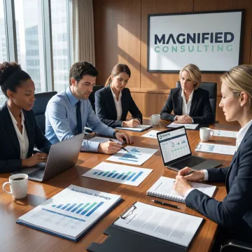 Business consultants discussing AEC M&A strategy