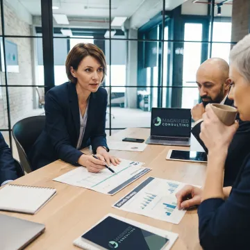Financial advisory meeting with business owners