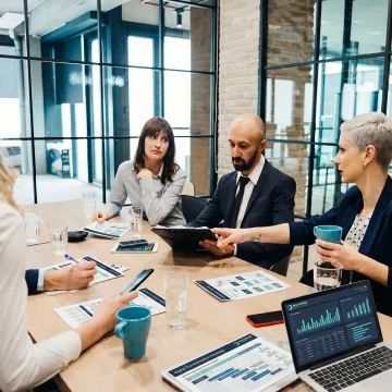 Technology business management consulting meeting