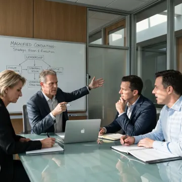 Executive coaching session with business leaders