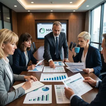 Executive advisors reviewing a strategic roadmap