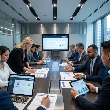 Pricing strategy consultants reviewing revenue data